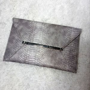 Faux Snakeskin Grey Silver shoulder/clutch bag